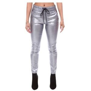 JUICY COUTURE easy skinny coated pants in silver, Size 2, 6, 14 NWT